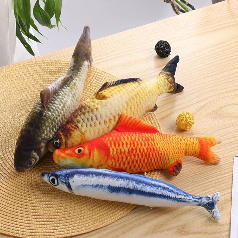 kf-S056859e5d59e4a269d58d7f769e28978G Hot sale of cat-teasing toys simulation fish tear-teasing cat chew plush toys fish cat supplies Pet supplies - Image 1