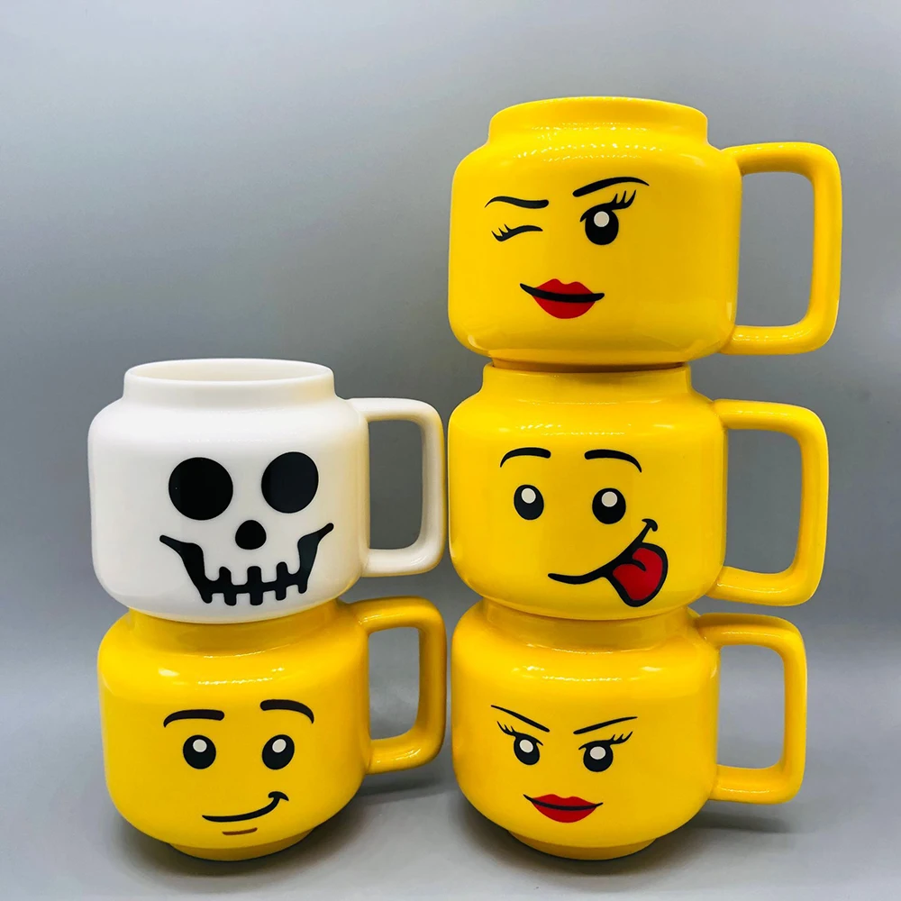 kf-S26b45296bf0e42b5a3dfa8f816090114C Cartoon Ceramic Mug Cup 250ML with Cute Impish Expression Figure Head Pattern Coffee Milk Tea Drinkware for Couple Friend Family - Image 1