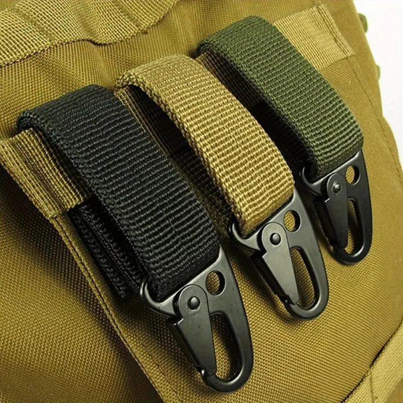 kf-Seb134c684bfa46f9b9c5c88d60a788b4v 3Pcs Tactical Carabiner Outdoor EDC Keychain Nylon Webbing Keys Holder Camping Backpack Belt Hook Hanging Buckle Muilter Clip - Image 1
